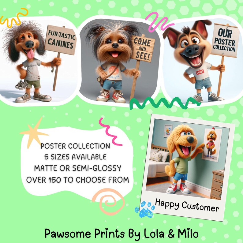 Furtastic Canines From Wacky to Lovable Poster Collection Rolled