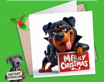 Printable Christmas Card | Digital Download Greeting Card | Print, Cut, Fold | Pop it in an envelope and send a smile to show you care