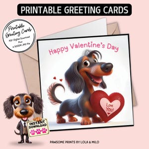 Biglietto di San Valentino stampabile / Diffondi amore e sorrisi / Biglietto di auguri con download digitale / Più JPG a 300 dpi per le tue idee creative