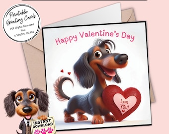 Printable Valentines Day Card | Spread Love & Smiles | Digital Download Greeting Card | Plus the 300dpi JPGs for your creative ideas
