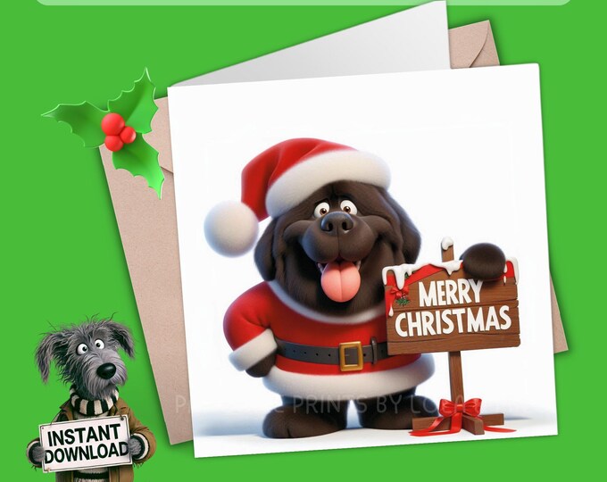 Printable Christmas Card | Digital Download Greeting Card | Print, Cut, Fold | Pop it in an envelope and send a smile to show you care