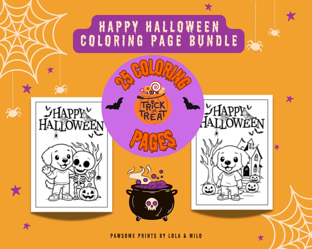 Golden Retriever Halloween Coloring Pages: 25 Halloween Pintables ...