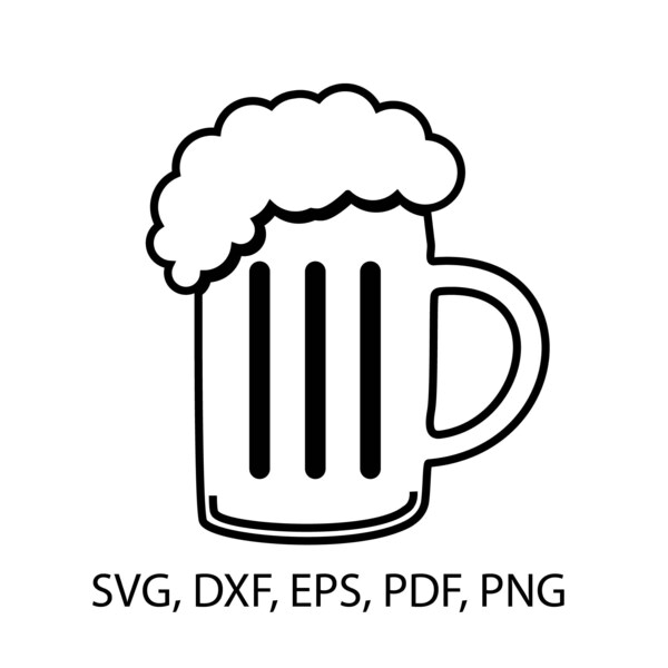 Bierkrug svg, dxf, eps, pdf, png, Bierglas, Bierkrug, Bier, Plotter datei
