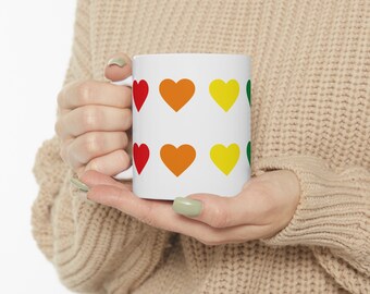 Valentines coffee mug, Valentine's Red Heart Mug, Valentines Day Coffee Mug, Pink Hearts Coffee Mug, Valentines Kitchen, Gift for Her, Cup