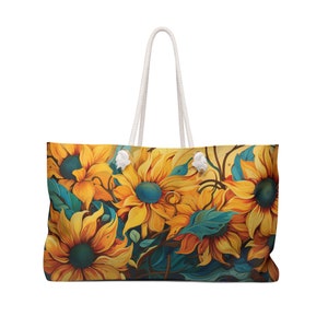 Weekender Bag, Floral boho pretty tote large weekender bag, Duffle beach baby travel feminine bag, Gift for travelers, Rope handle bag