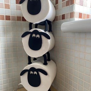 3x Sean the Sheep Toilet Roll Holder