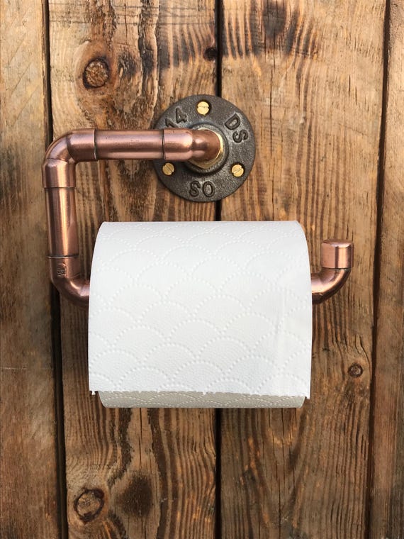Produktbild von Industrie Steampunk WC Rollenhalter Aus Stahlrohr – Retro Design, Wandmontage, Schwarz