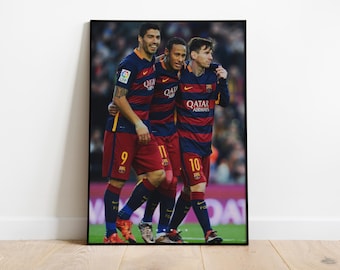 Messi, Suarez & Neymar Poster for Print, "MSN", Soccer Wall Art, Sports Bedroom Posters