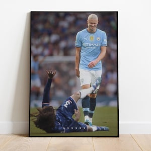 Erling Haaland Poster for Print, &quot;Cucurella&quot; , Soccer Wall Art, Sports Bedroom Posters