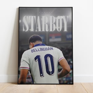 Jude Bellingham Poster for Print, Starboy, England, Soccer Wall Art, Sports Bedroom Posters
