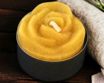 Tealight "Rose" in a set of 4, 100% beeswax