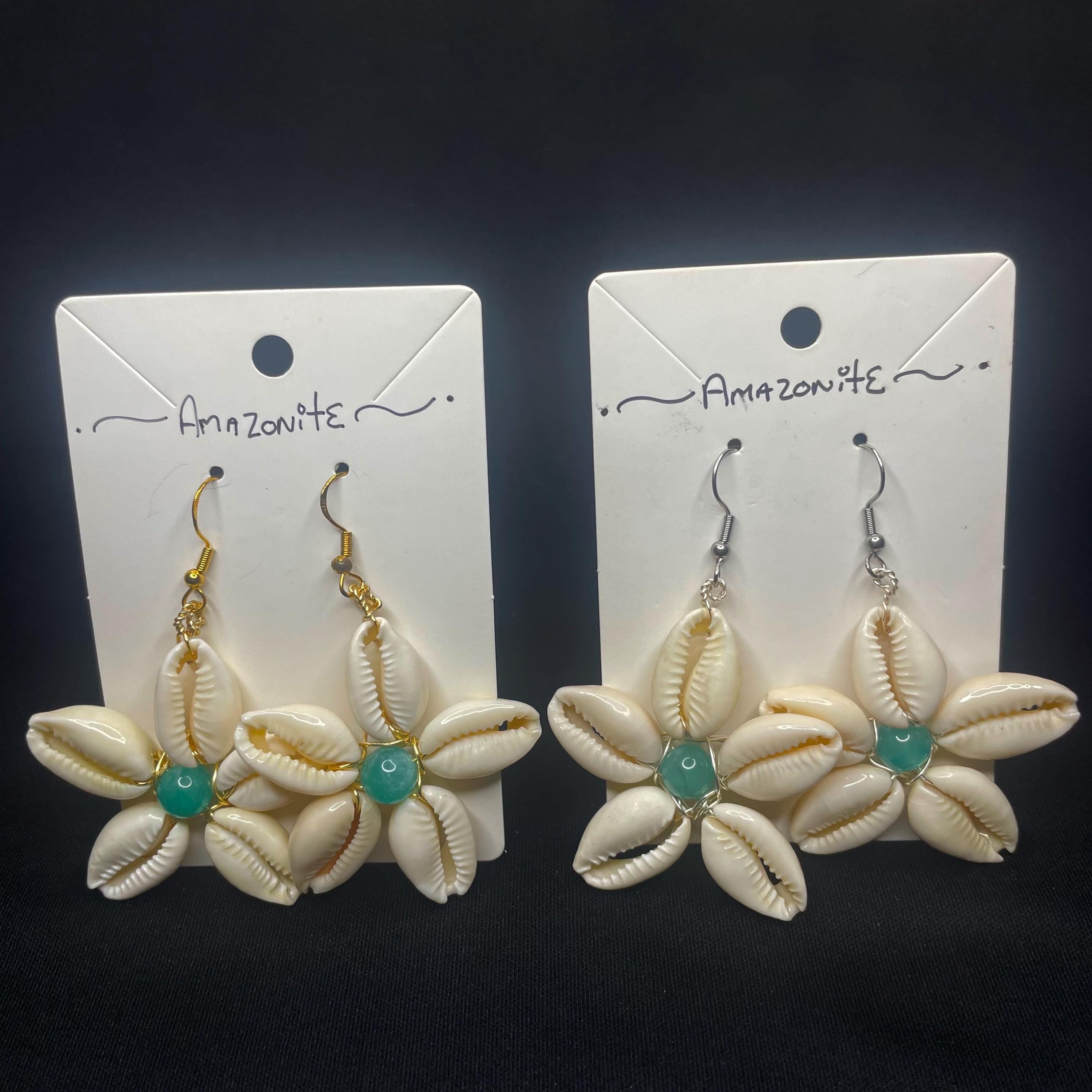 Orecchini Pendenti Con Perle Di Conchiglia Di Ciprea Naturale Per Ragazze Donne 304 In Acciaio Inox Leverback Orecchino Vero Placcato Oro 24k