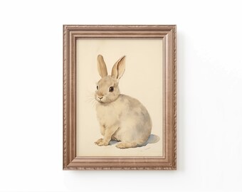 Bunny Rabbit Poster, Drucke für Baby Mädchen, Kinderposter in Neutral, CottageCore Kinderzimmer Motive von Bepoker Littles