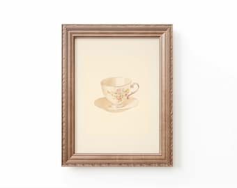 Cup of Tea Nursery Art Tea Party Wall Art Kids Room Cup of Tea Print Nursery Cottagecore Art Kids Cottage Decor Nursery by Bespoke Littles