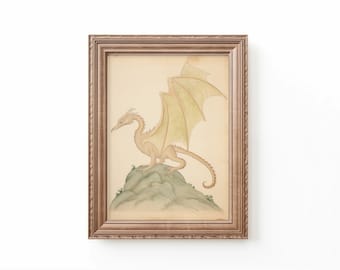 Dragon Nursery Art Fairytale Kids Decor Fantasy Nursery Print Medieval Art Kids Enchanted Art Playroom Mythical Artwork by Bespoke Littles