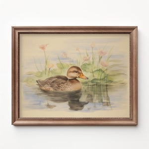 Duck Art Nursery Duckling Wall Art Kids Room Animal Art Nursery Vintage Prints Kids Room Duck Print Nursery Art Neutral by Bespoke Littles