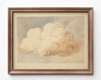Cloud Art Nursery Vintage Print Kids Room Cloud Decor Nursery Sky Art Playroom Cloud Digital Download Sweet Nursery Art by Bespoke Littles
