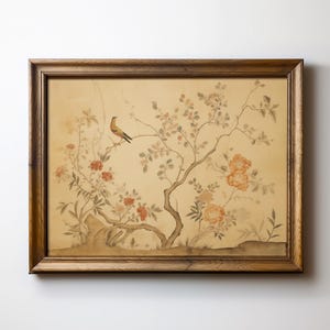 Chinoiserie Wall Art Nursery Floral Art Kids Room Bird Print Nursery Chinoiserie Art Kids Room Nature Art Nursery Print by Bespoke Littles