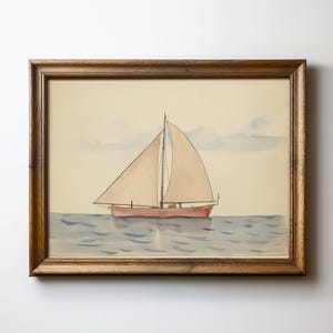 Sailboat Nursery Print Nautical Kids Room Art Vintage Sailing Nursery Decor Yacht Kids Room Ship Nursery Art Nautical Decor Bespoke Littles