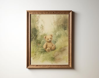 Teddy Bear Art Nursery Teddy Bear Decor Kids Room Woodland Animal Art Nursery Teddy Print Kids Room Bear Decor Nursery by Bespoke Littles
