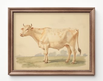 Vintage Cow Print: Farm Nursery Decor, Barnyard Wall Art (Digital Download)