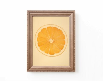 Orange Slice Watercolor Art Print: Vintage Nursery Decor (Digital Download)