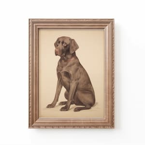 Chocolate Lab Watercolor Print: Vintage Dog Nursery Decor (Digital Download)