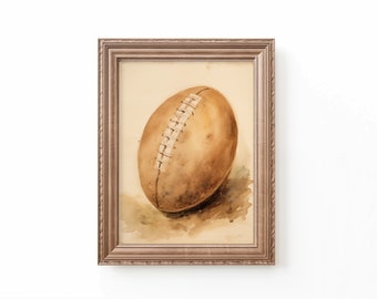 Vintage Football Art Print, Nursery Prints Neutral, Sports Nursery Decor by Bespoke Littles