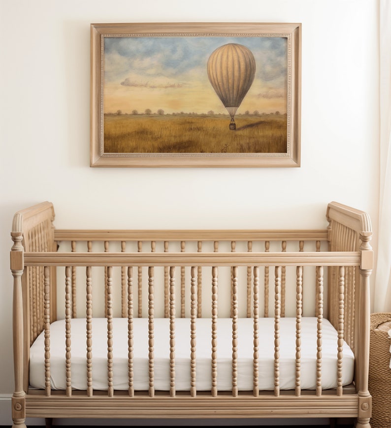 Vintage Hot Air Balloon Print: Neutral Nursery Decor (digital Download ...