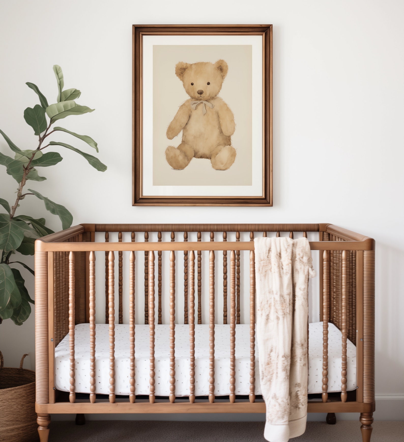 Teddy Bear Nursery Art Vintage Teddy Bear Print Neutral Baby Room Decor ...