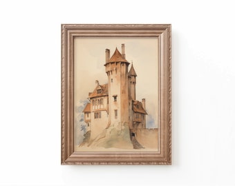 Castle Art Print, Nursery Prints Neutral, Fairytale Nursery Decor by Bespoke Littles