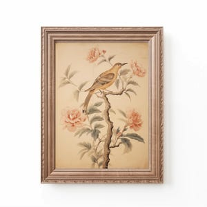 Chinoiserie Wall Art Nursery Floral Art Kids Room Bird Print Nursery Chinoiserie Art Kids Room Nature Art Nursery Print by Bespoke Littles