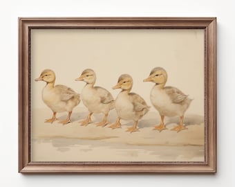 Ducklings Nursery Art Neutral Kids Room Print Animal Art Nursery Baby Animal Digital Download Baby Ducks Shower Gift by Bespoke Littles