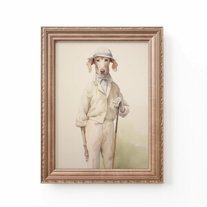 Dog Golf Art Print, Golf Theme Nursery Decor, Golfer Nursery Art, Nursery Prints Neutral by Bespoke Littles