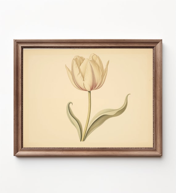 Vintage Tulip Nursery Art Print: Antique Dutch Floral (digital