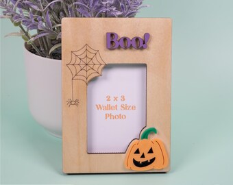 Archivo SVG para marco de fotos de calabaza de Halloween / Archivo de corte láser de telaraña (descarga digital)