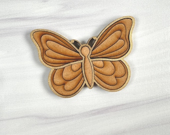 SVG Digital / Imán de mariposa boho / Archivo cortado y marcado con láser /