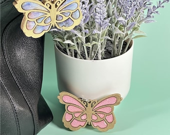 SVG Digital / Charm para bolso con forma de mariposa / Archivo cortado con láser / Accesorio para bolso o cartera o llavero