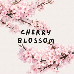 Paquete de imágenes prediseñadas de flor de cerezo, árbol de sakura rosa, imágenes prediseñadas de primavera de Japón para uso comercial, diario basura, planificador digital, invitaciones, pegatinas