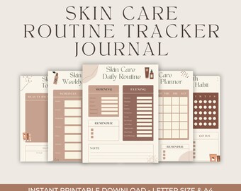 Printable Skincare Routine tracker / skincare daily routine / skincare weekly & monthly planner / skincare to do list / digital download PDF