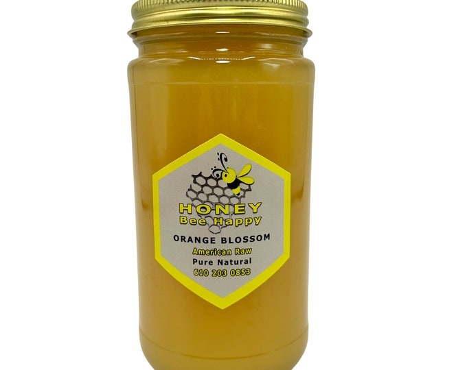 Premium Pure Raw CRYSTALLIZED ORANGE BLOSSOM Honey – 16oz Glass Jar | Natural Florida Sweetener