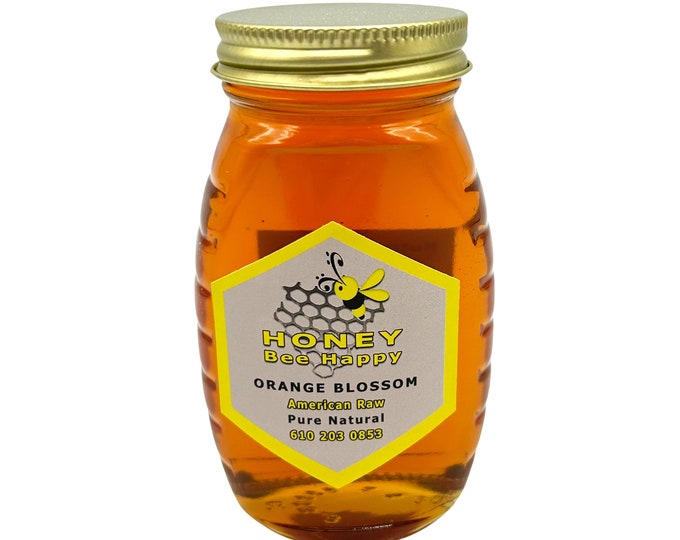 Premium Pure Raw ORANGE BLOSSOM HONEY – 8OZ | 100% Natural Sweetener | Florida