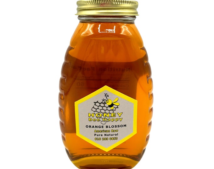 Premium Pure Raw ORANGE BLOSSOM HONEY – 1 lb (16oz) | 100% Natural Sweetener | Florida