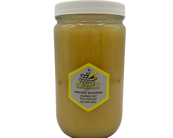 Premium Pure Raw CRYSTALLIZED ORANGE BLOSSOM Honey – 2.75 lbs. Glass Jar | 100% Natural Florida Honey