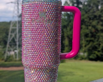 Pink Stanley Rhinestone Tumbler 30 oz.