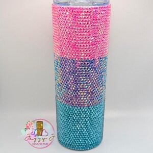 Triple Color Rhinestone Tumbler | 20 oz Tumbler | Bling Cup
