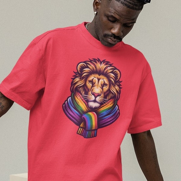 LGBT Lion Pride T-Shirt, Pride Lion Tee! Rainbow Lion TShirt, Proud Lion Tee, LGBTQ Graphic Tee, Parade Tee, Unisex Softstyle T-Shirt