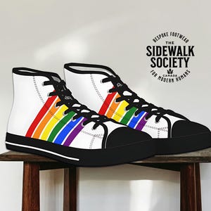 LGBT Pride Sneakers Unisex, Pride Themed Footwear, LGBTQ Shoes, LGBT Hightop Converse Styled, Proud Sneakers, High Top Sneakers