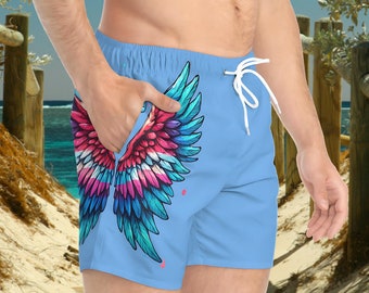 Bañador con alas del orgullo transgénero: pantalones cortos de playa de verano para mujeres transgénero
