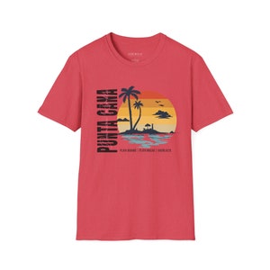 Punta Cana Beach T-Shirt: Dominican Republic Travel Tee Heather Red